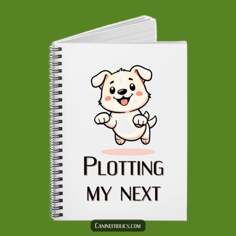 Funny Dog Leap Outline Notebook - Jot Down Ideas with Energetic Flair