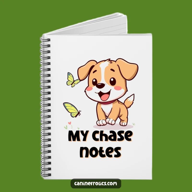 Funny Dog Notebook: Butterfly Chase Journal, Gift for Writers