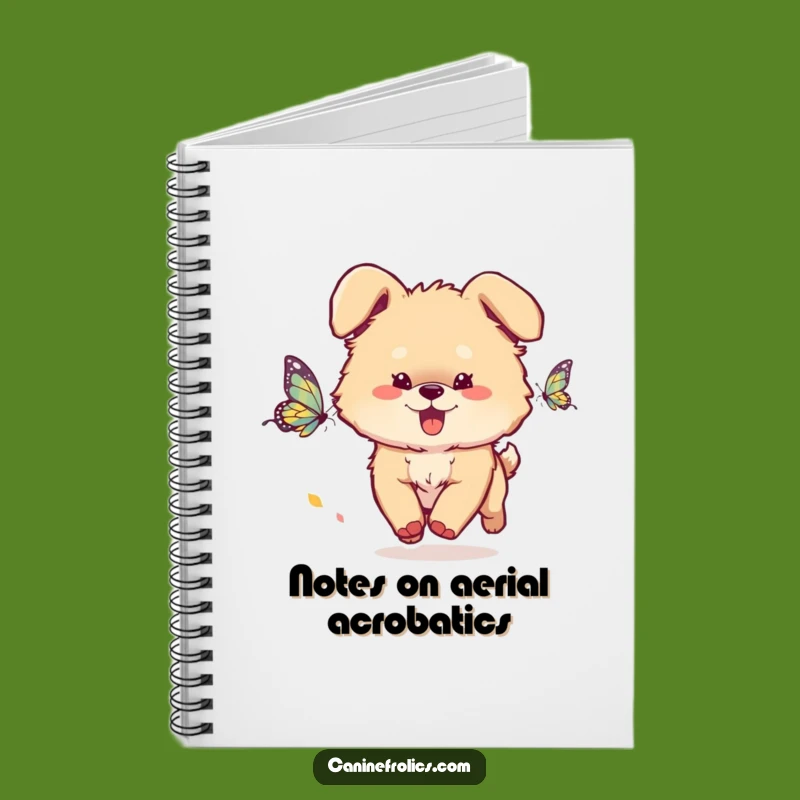 Funny Dog Notebook: Fluffy Pup Butterfly Chase - Perfect Gift for Dreamers