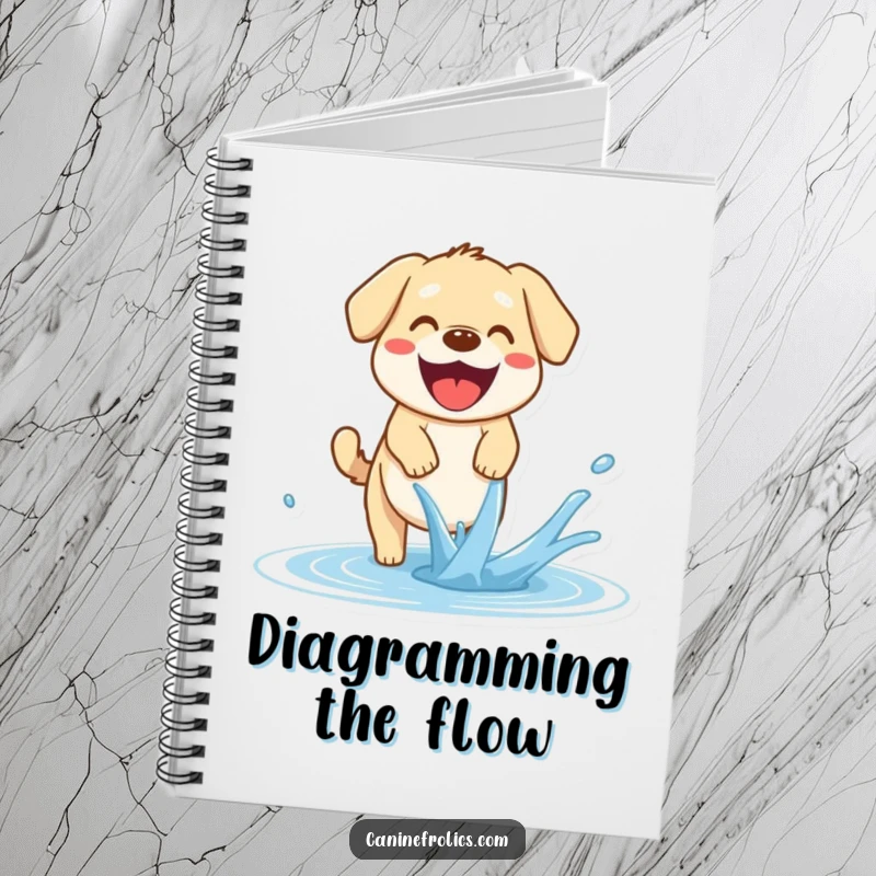 Funny Dog Notebook: A happy dog with an open pant joyfully tries to catch a stream of water, perfect for recording notes and ideas.