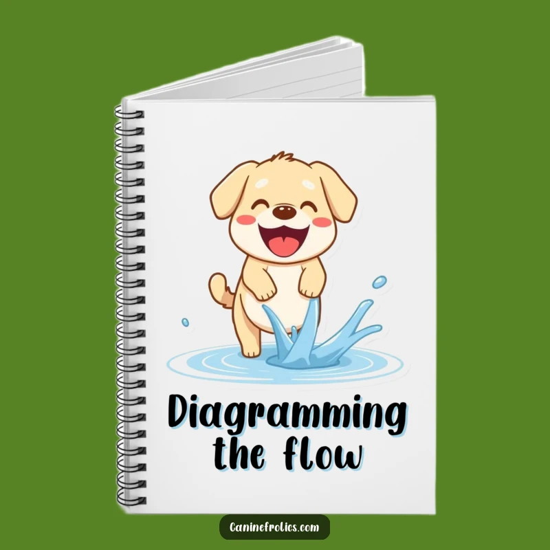 Funny Dog Notebook: Happy Pup Water Fun - Perfect Gift for Bright Ideas
