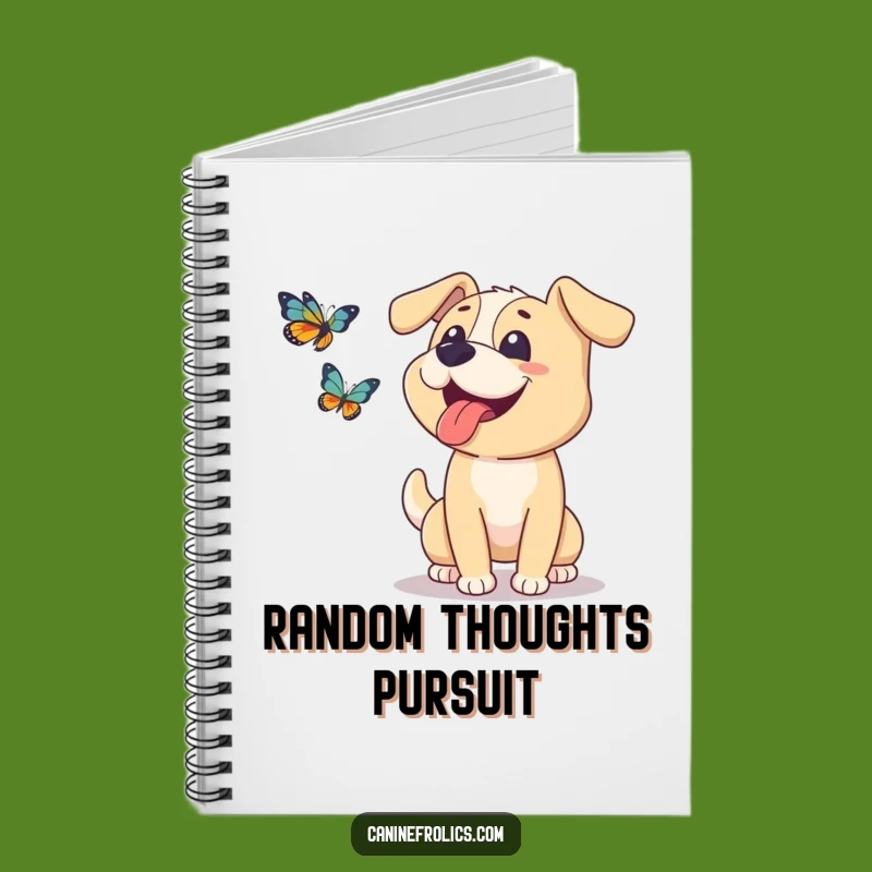 Funny Dog Notebook: Tongue Out Pup Butterfly Chase, Hilarious Journal Gift