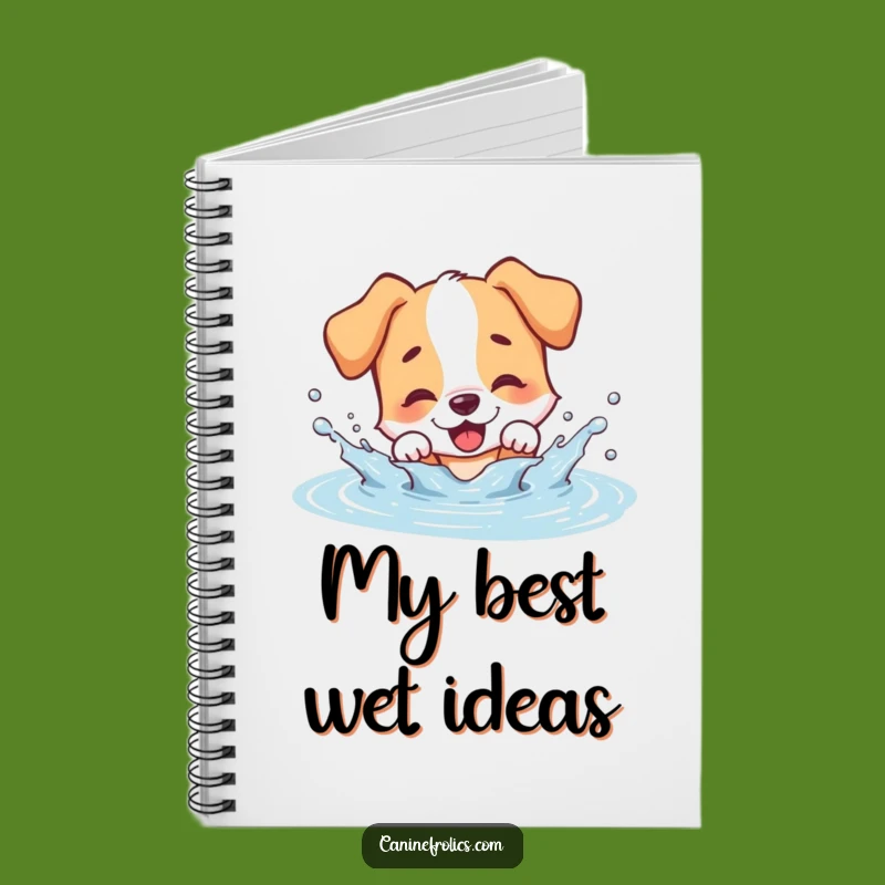 Funny Dog Splashing Puddle Notebook - Jot Down Laughs & Ideas