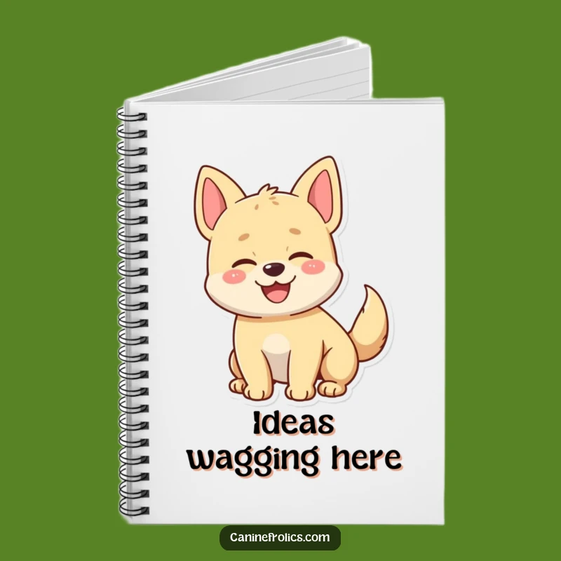 Funny Happy Dog Tail Wagging Notebook - Jot Down Ideas with Canine Enthusiasm