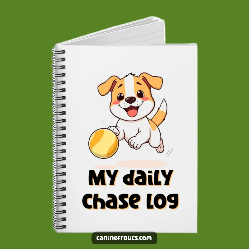 Funny Notebook - Dog Chasing Ball for Energetic Notes