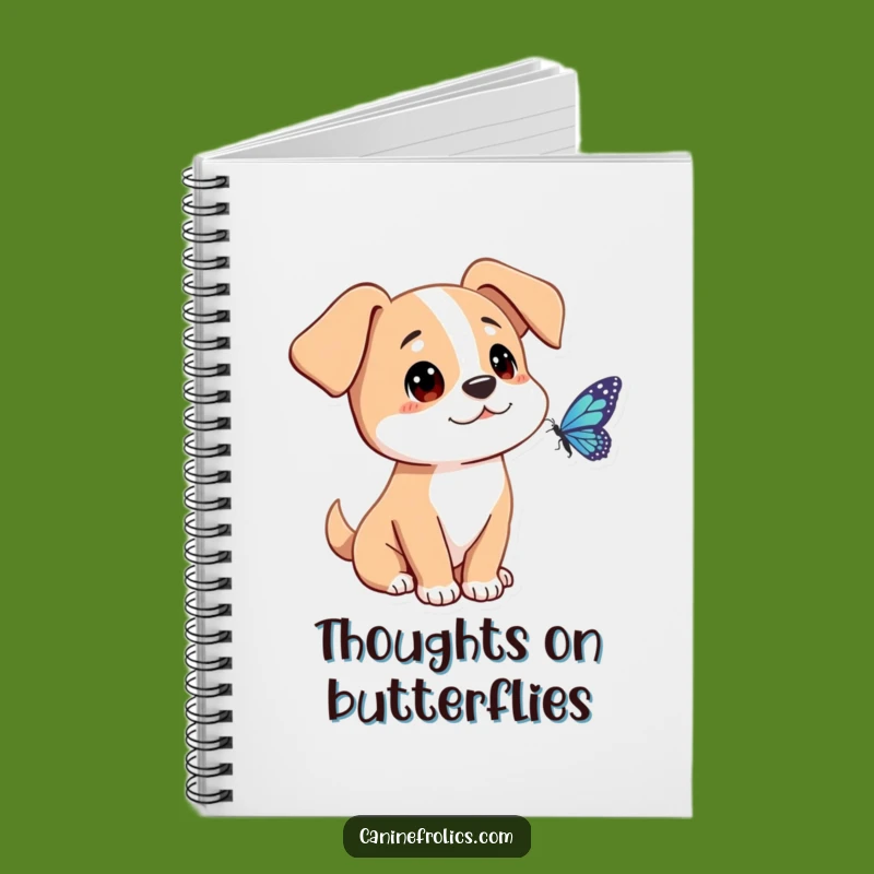 Curious Dog Butterfly Notebook: Jot Down Your Gentle Thoughts
