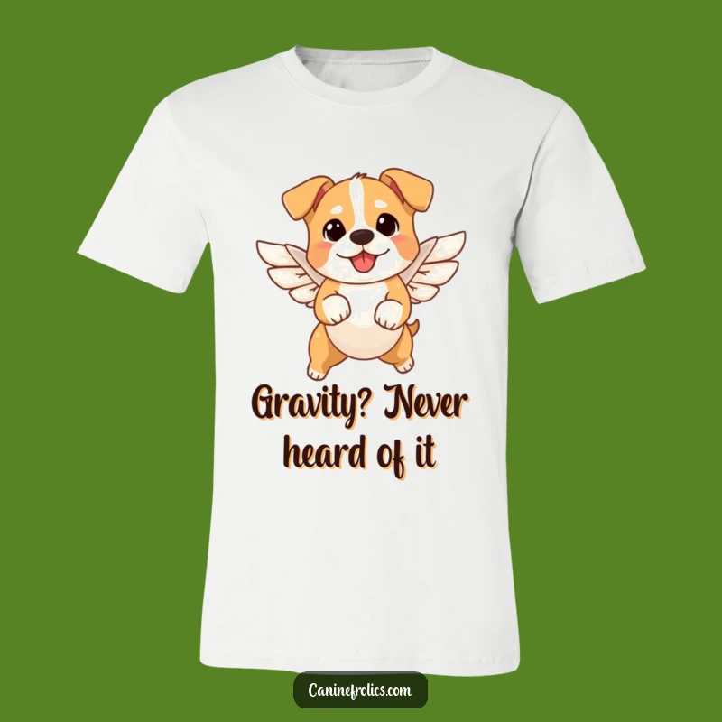 Funny Angel Dog T-Shirt - Hilarious Flying Pup Tee for Dog Enthusiasts