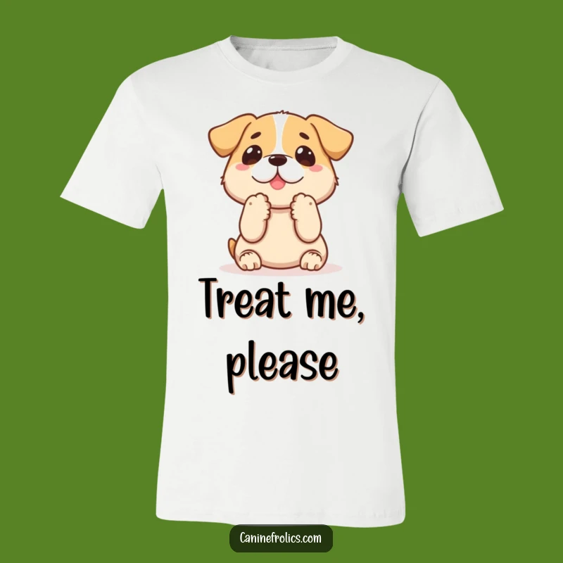 Funny Dog Treat Tee: Paws Up Anticipation Humor Shirt