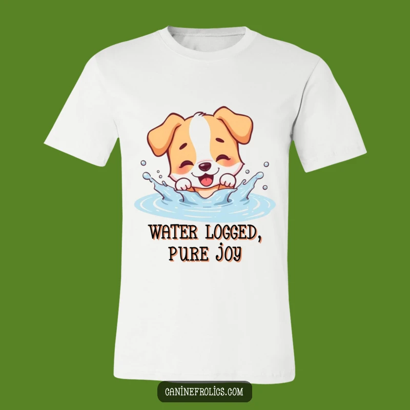 Funny Dog Splashing Puddle T-Shirt - Hilarious Wet Dog Graphic Tee
