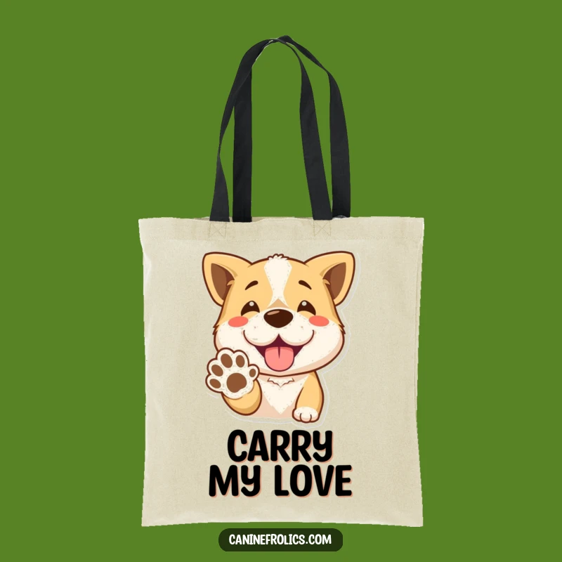 Funny Paw-Giving Dog Tote Bag: Durable & Happy Pup Handshake Carryall