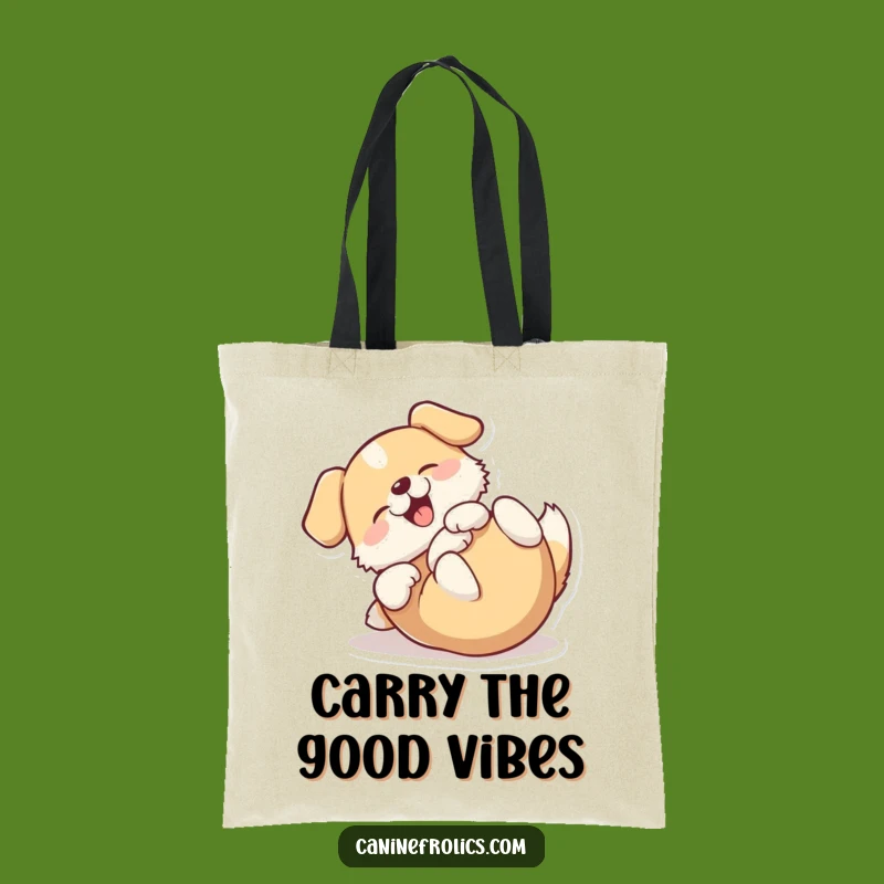 Funny Rolling Dog Tote Bag - Happy Back Roller Carry-All Gift