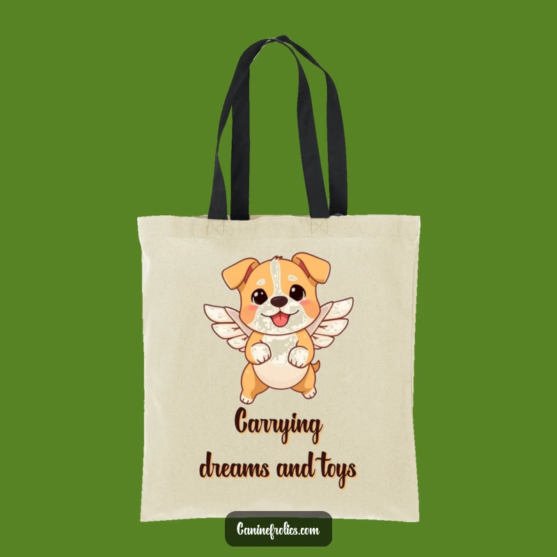 Funny Angel Dog Tote Bag - Chic Flying Pup Carry-All, Great Gift