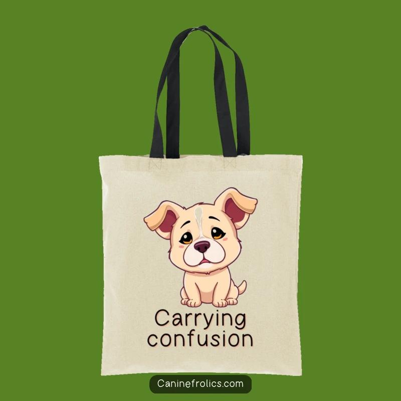 Funny Dog Confused Tote Bag: Durable Floppy Ears Art, Practical & Funny Gift for Pet Parents