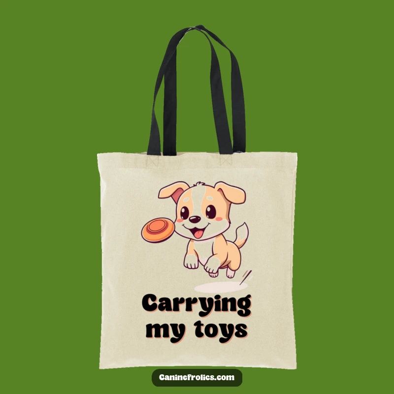 Funny Dog Frisbee Tote Bag: Wagging Tail Carry-All Gift