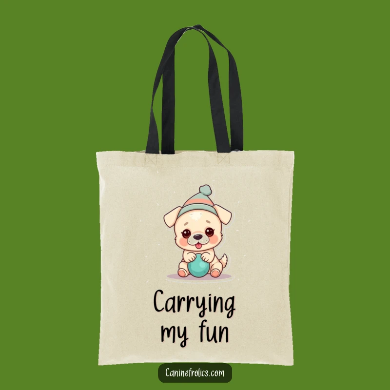 Funny Dog Hat Tote Bag: Squeaky Toy Carry-All Gift