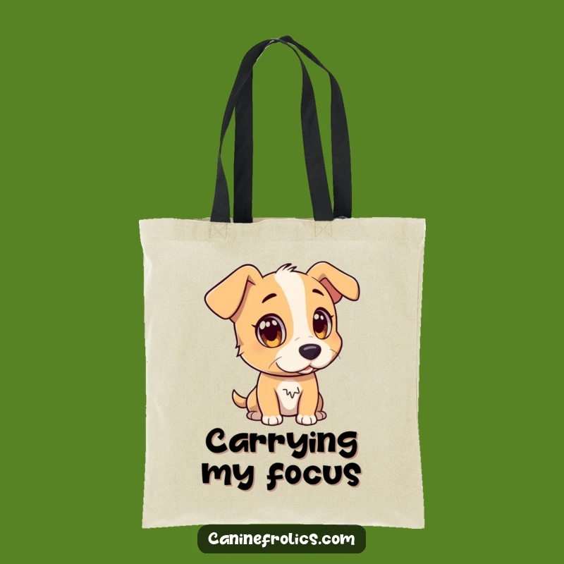 Funny Dog Tote Bag: Attentive Watcher, Distant Object, Carry Your Focus