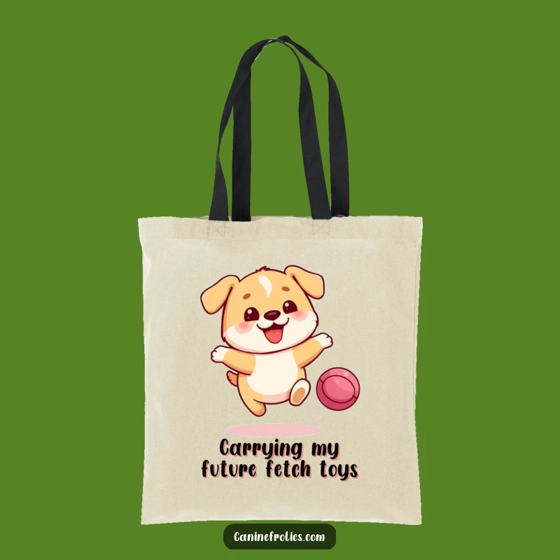 Funny Dog Tote Bag: Joyful Pup Ball Chase - Practical & Hilarious Gift