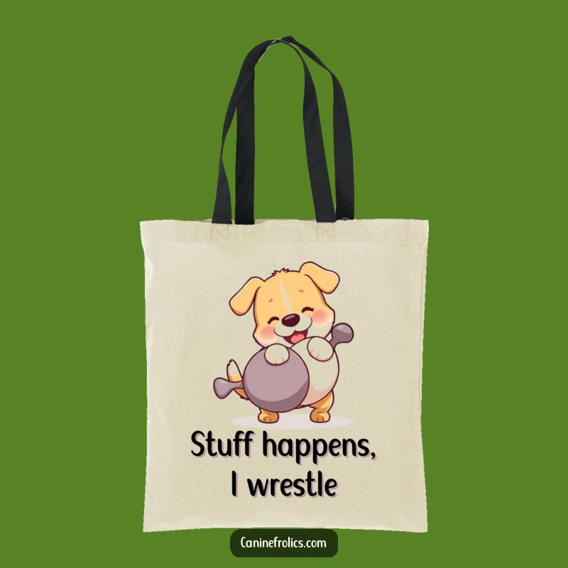 Funny Dog Wrestling Squeaky Toy Tote Bag: Carry Your Laughs in Style, Perfect Gift