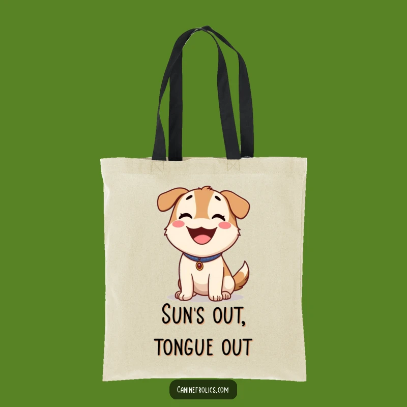 Funny Happy Dog Panting Tote Bag: Sunny Day Style, Practical Funny Gift