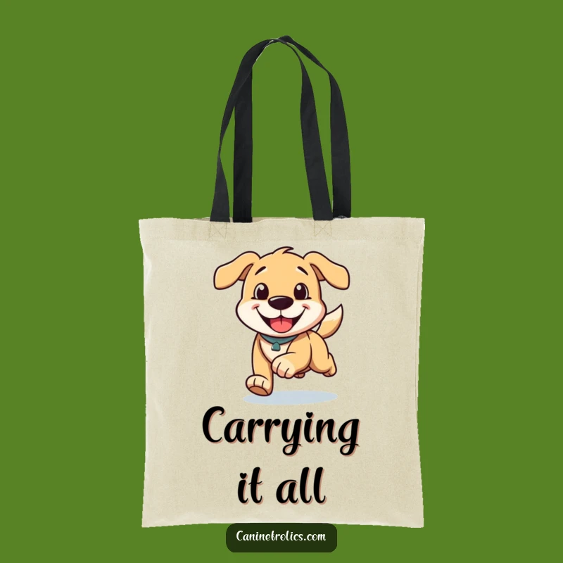 Funny Running Dog Tote Bag - Carry Your Happy Spirit Everywhere