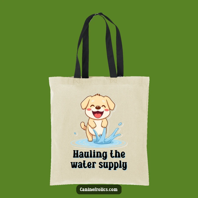 Funny Dog Tote Bag: Happy Pup Water Fun - Practical & Hilarious Accessory